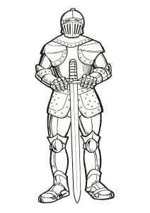Armadura de caballero (Página de Caballeros y dragones  para imprimir)