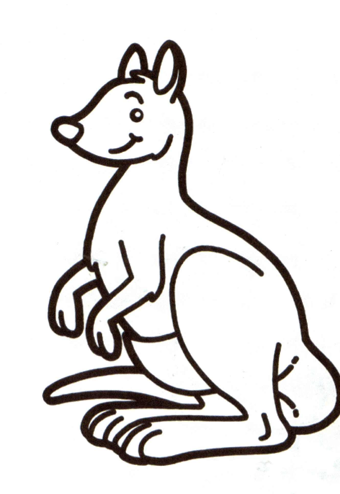 Dibujo de canguro para imprimir y colorear