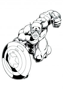 Descarga gratuita de Capitán América para colorear