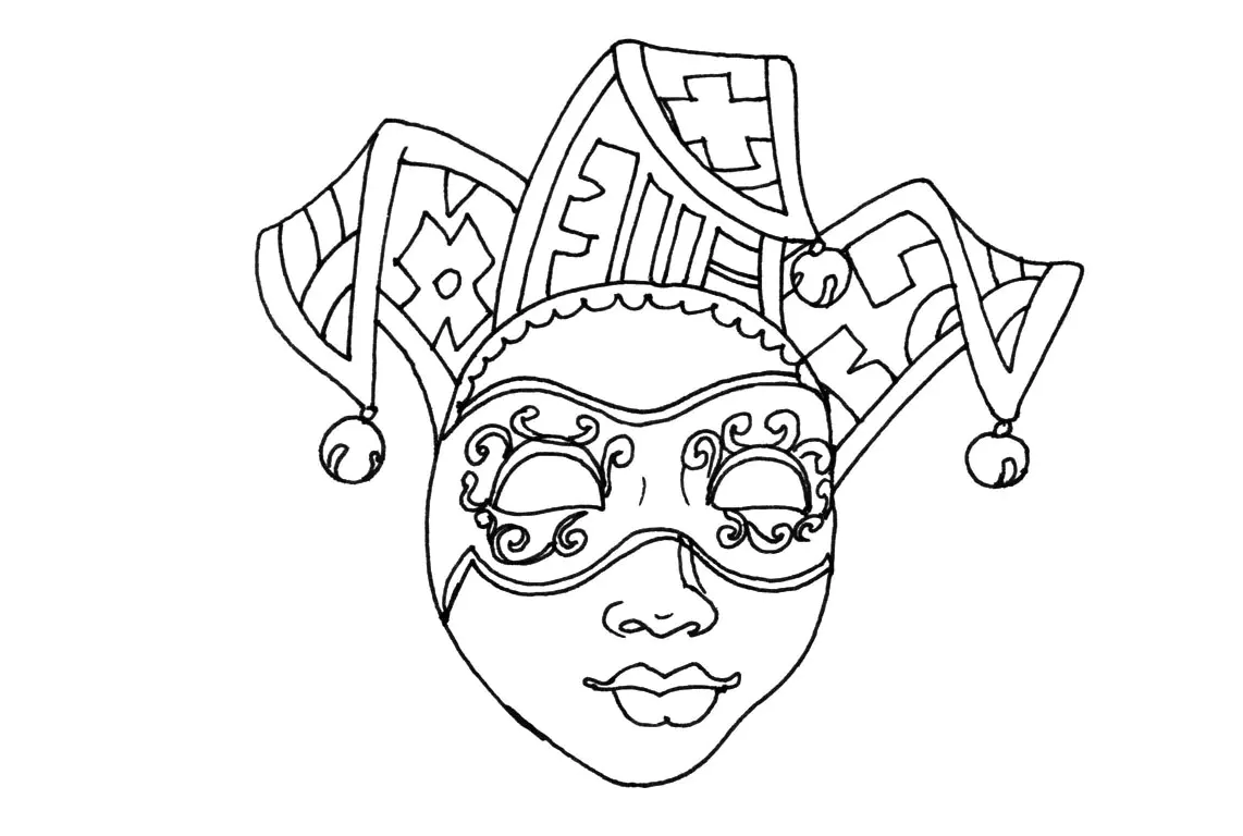 Imagen de carnaval para descargar y colorear