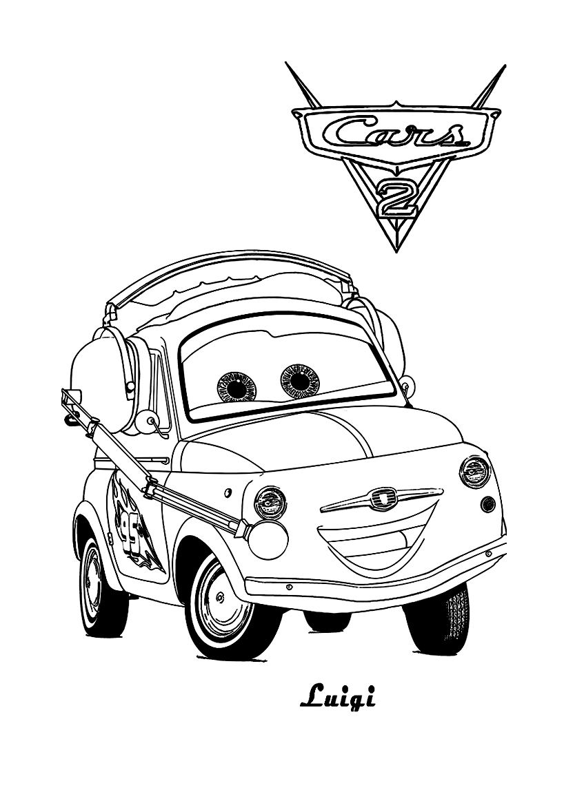 Dibujo de Cars 2 para descargar e imprimir para niños