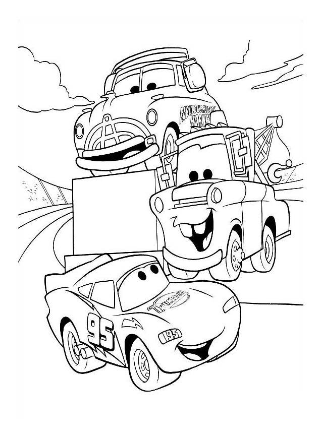 Dibujos animados de Cars para imprimir y colorear