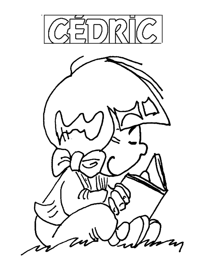 Dibujo para colorear gratis de una niña del cómic Cedric