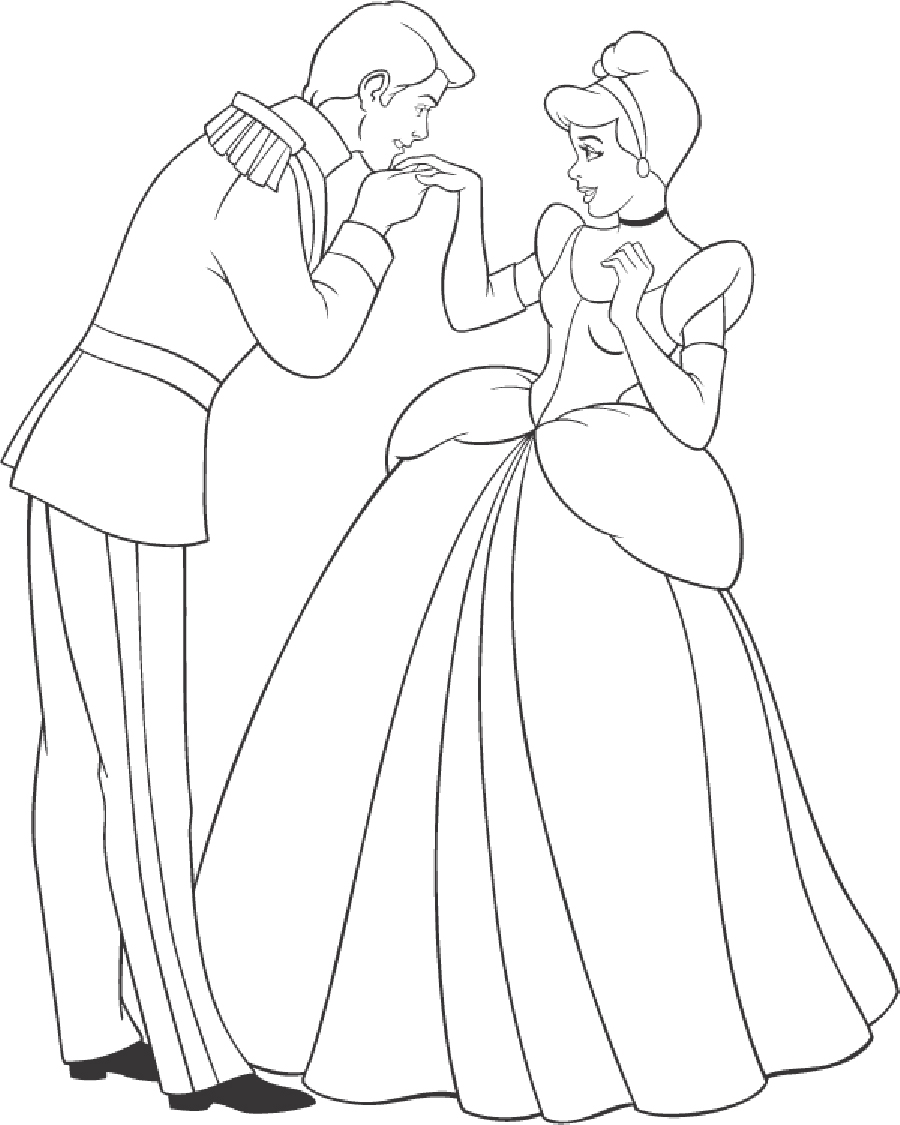 Cenicienta páginas para colorear para niños - Páginas de Cenicienta