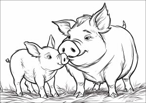 Dos Cerdos llenos de amor