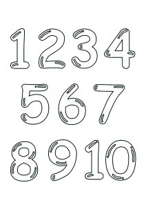 Dibujo sencillo de números del 0 al 10