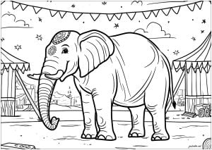 Circo Elefante (Página para imprimir)