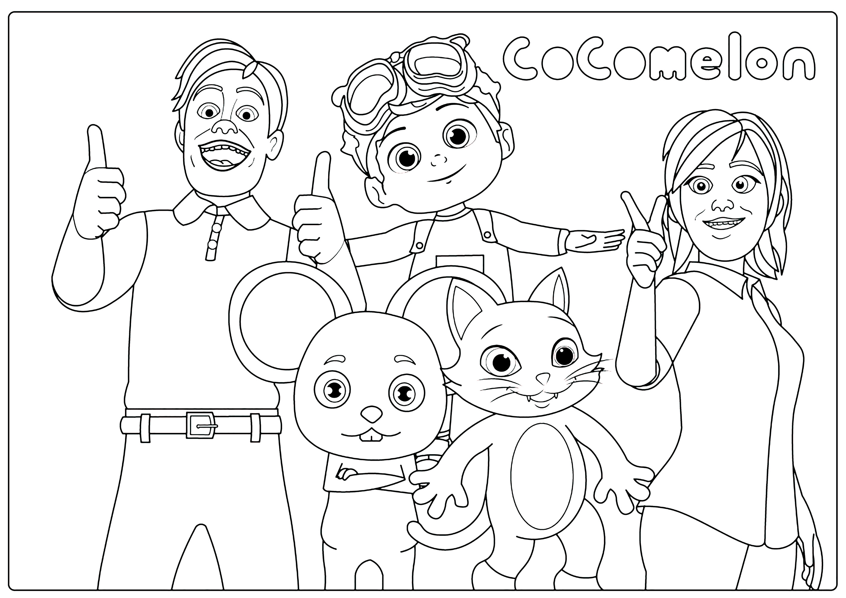 La familia de Tom Tom Dibujos para colorear para niños