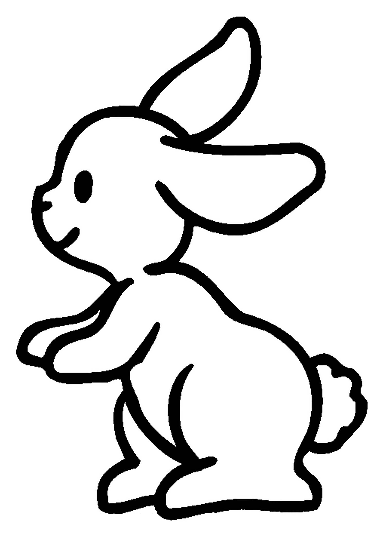 Bonito Conejo Colorear, sencillo, para niños