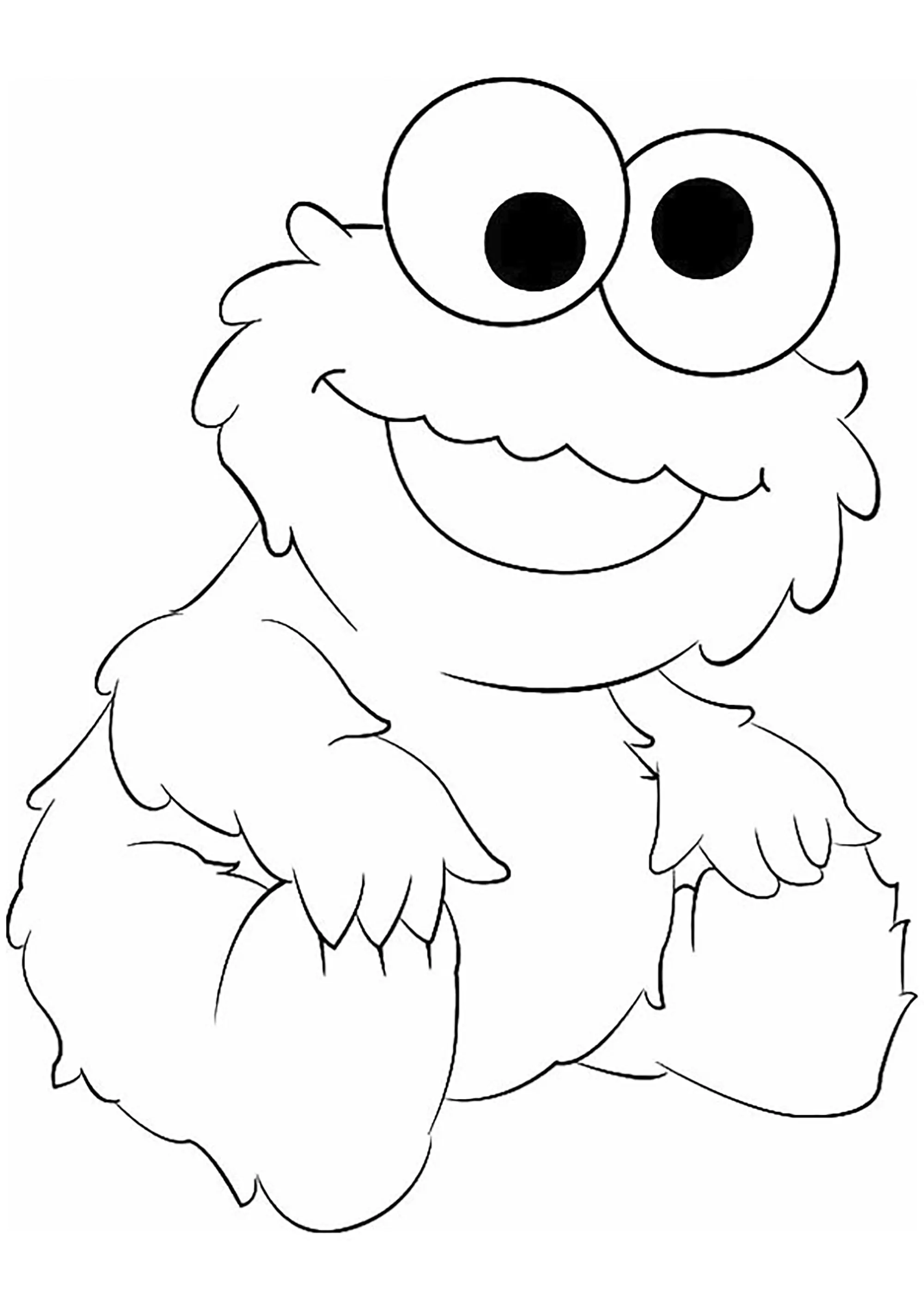 El monstruo de las galletas (Página de Cookie Monster para imprimir para niños)