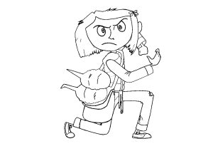 muy enfadado (Página de Coraline  para imprimir)