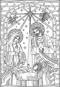 Pedro, María y el Niño Jesús: la Natividad (Página de Cristiandad  para imprimir)