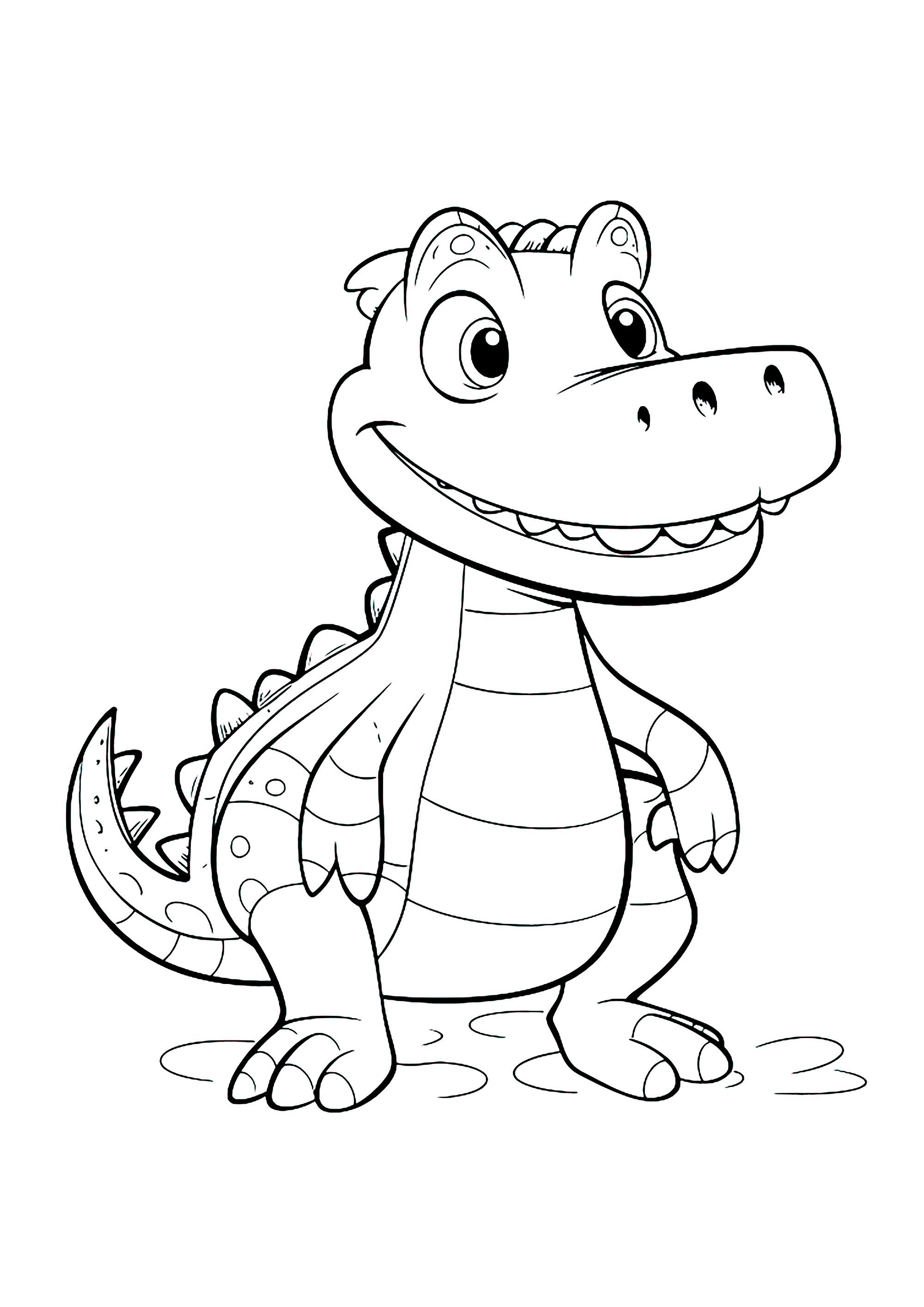 Dibujos para colorear gratis para niños de crocodile (Cocodrilo)