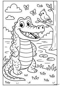 Dibujos para colorear para niños de cocodrilo