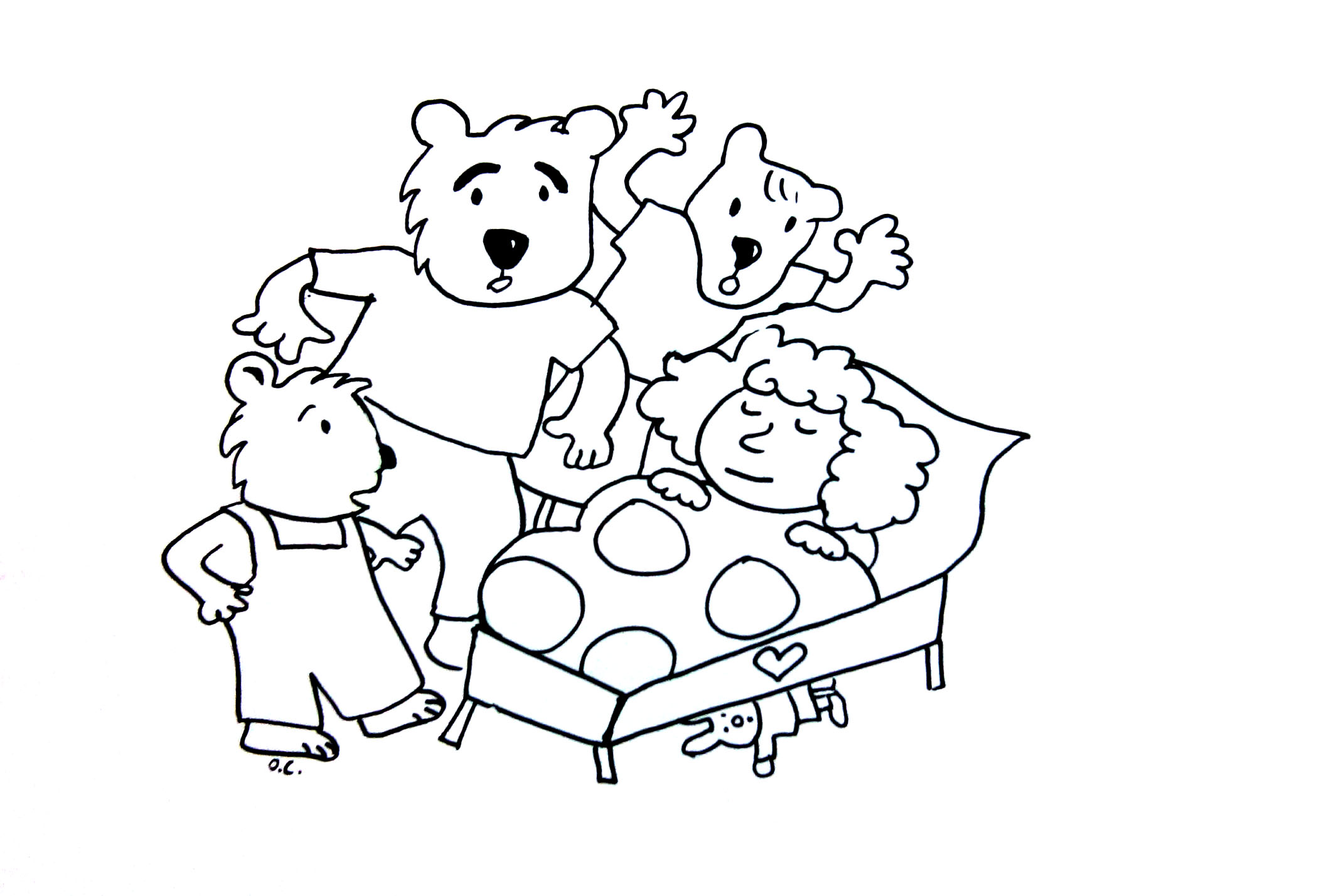 Colorear Ricitos de oro y los tres osos