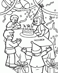 Dibujo de cumpleaños gratis para descargar y colorear