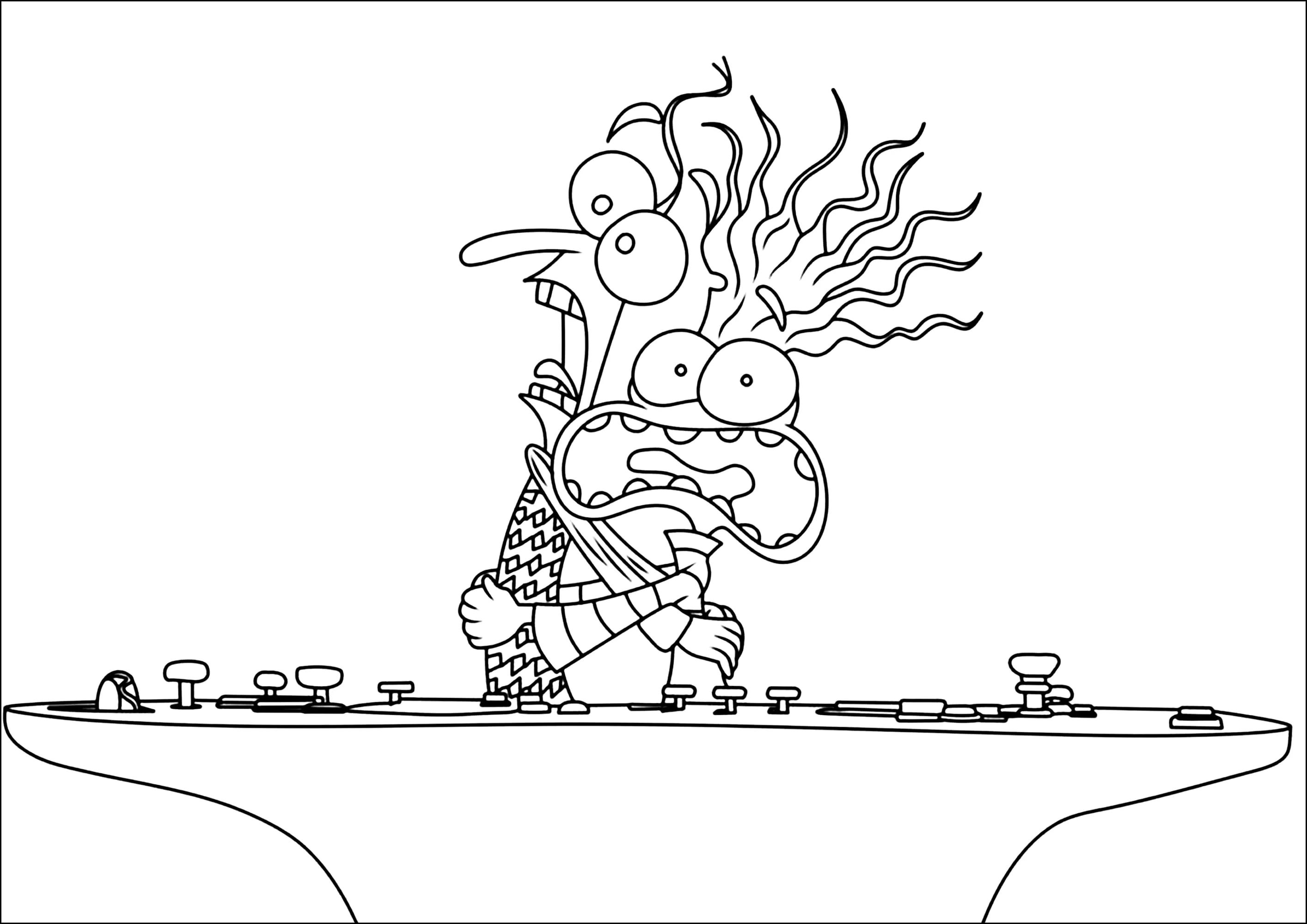 Ansiedad y miedo (Página de Del Revés 2 (Inside out 2) para imprimir para niños)
