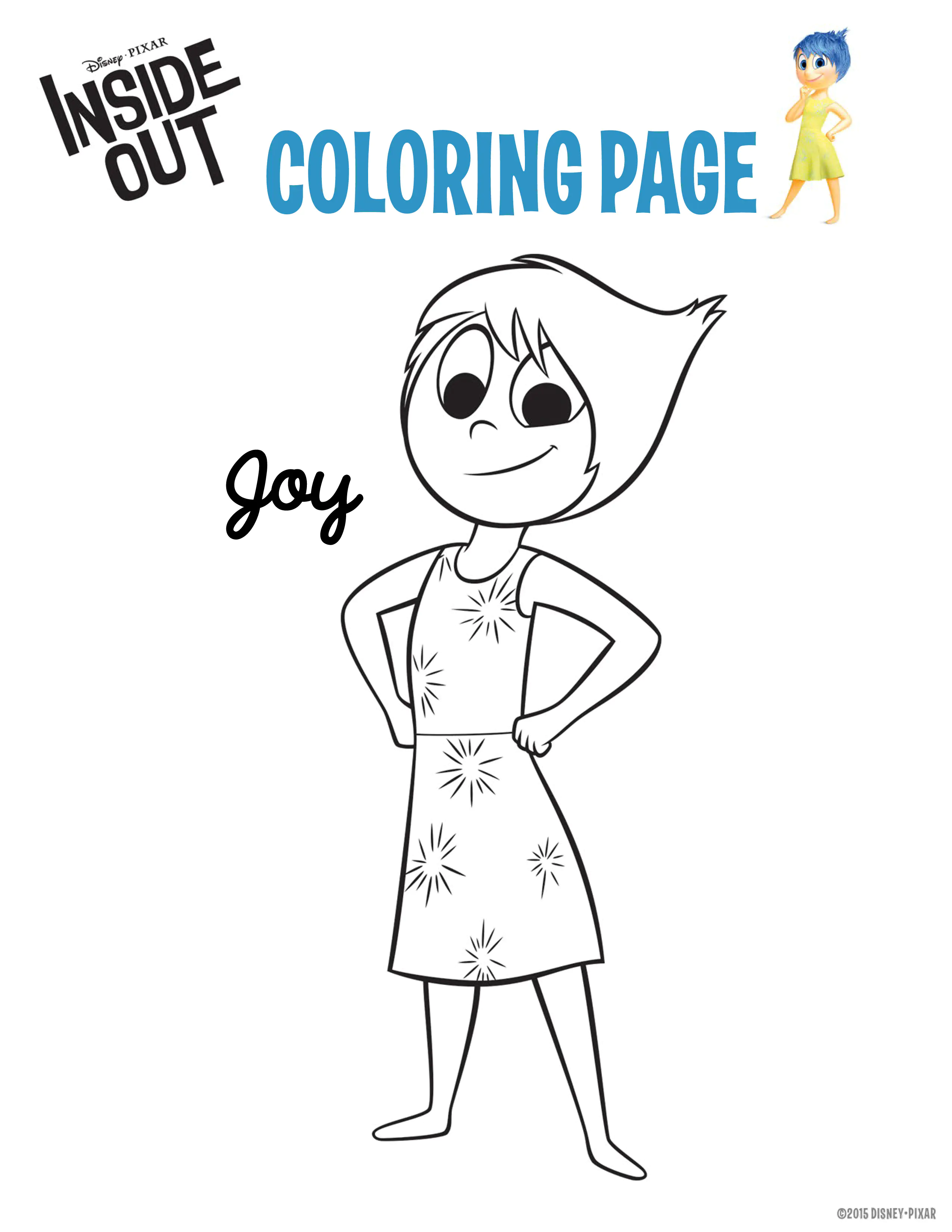 Del Revés (Del revés) : Joy (Página de Del Revés (Inside out) para imprimir para niños)