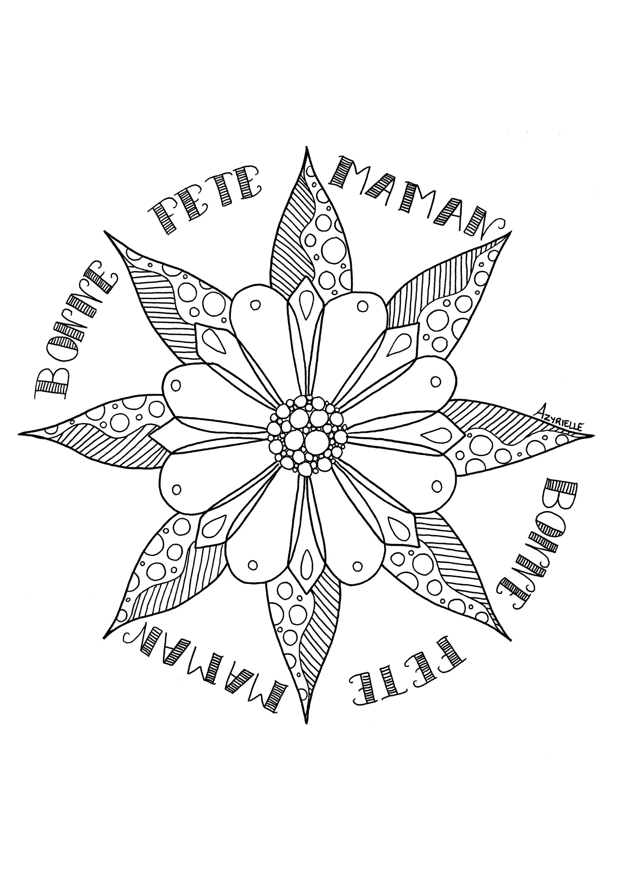 Flores para el Día de la Madre (Página para imprimir para niños)
