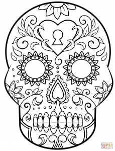Dibujo gratis de Días de los muertos para imprimir y colorear