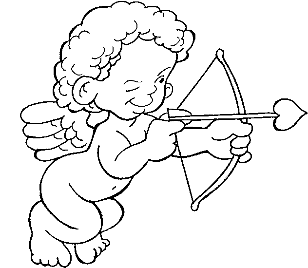 Cupidon (Página de Dia De San Valentín para imprimir para niños)