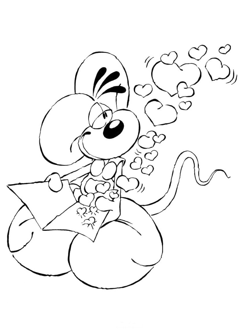 El simpático ratón de Diddl para colorear