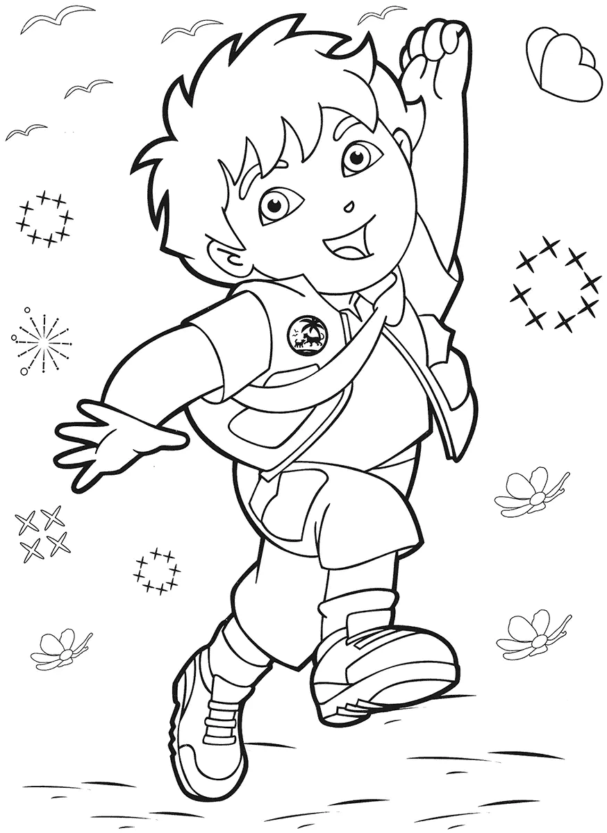 Colorear a Diego para niños (Página para imprimir para niños)
