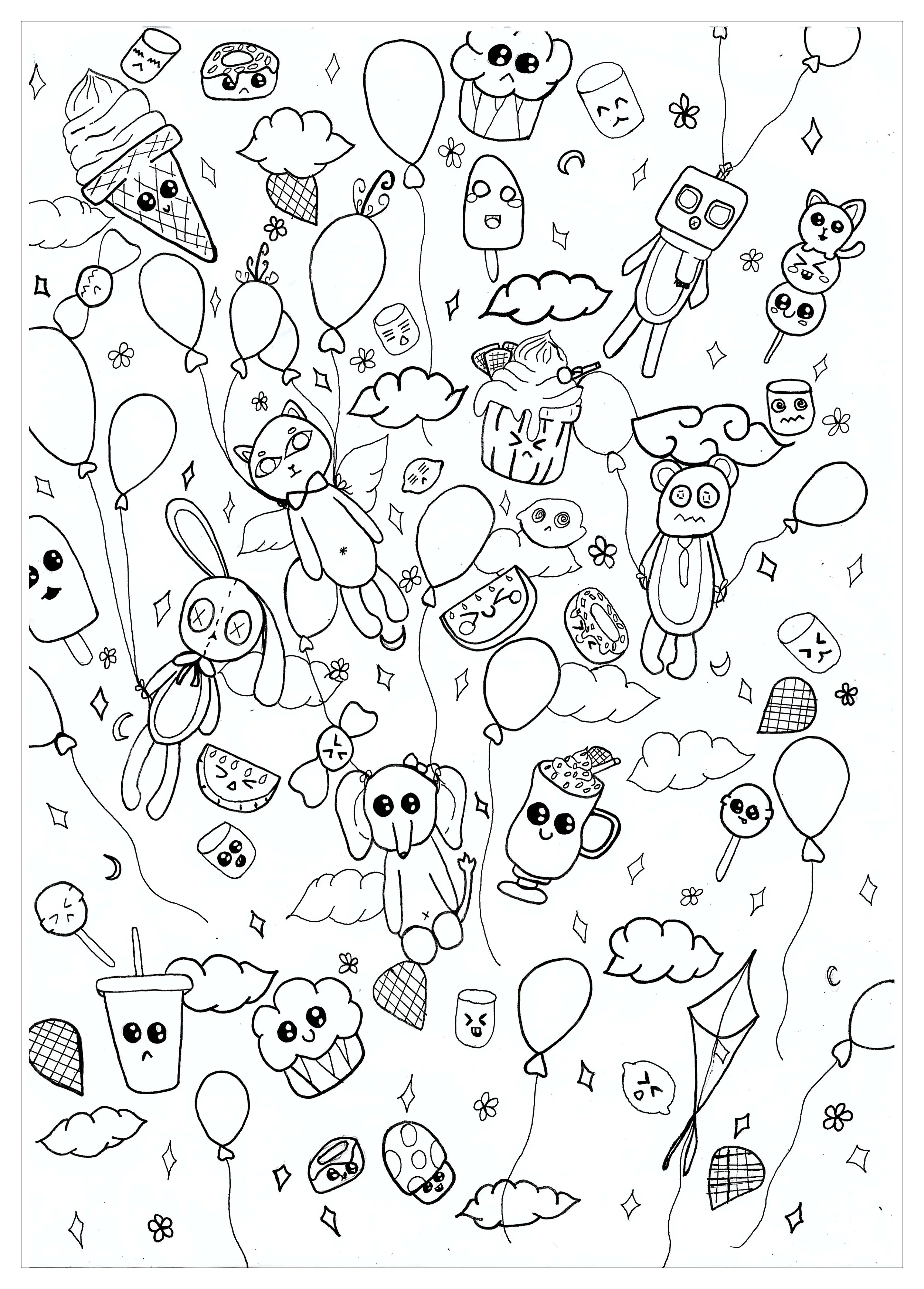 Dibujos para colorear de Doodle Art para descargar