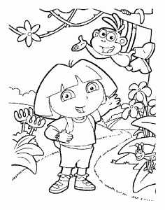 Páginas para colorear de Dora la Exploradora para niños