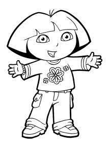 Páginas imprimibles para colorear de Dora la Exploradora para niños (Página de Dora, la exploradora  para imprimir)