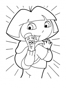 Páginas imprimibles para colorear de Dora la Exploradora para niños