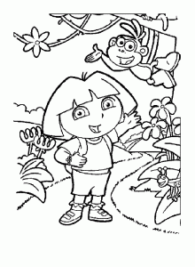 Páginas para colorear de Dora la Exploradora