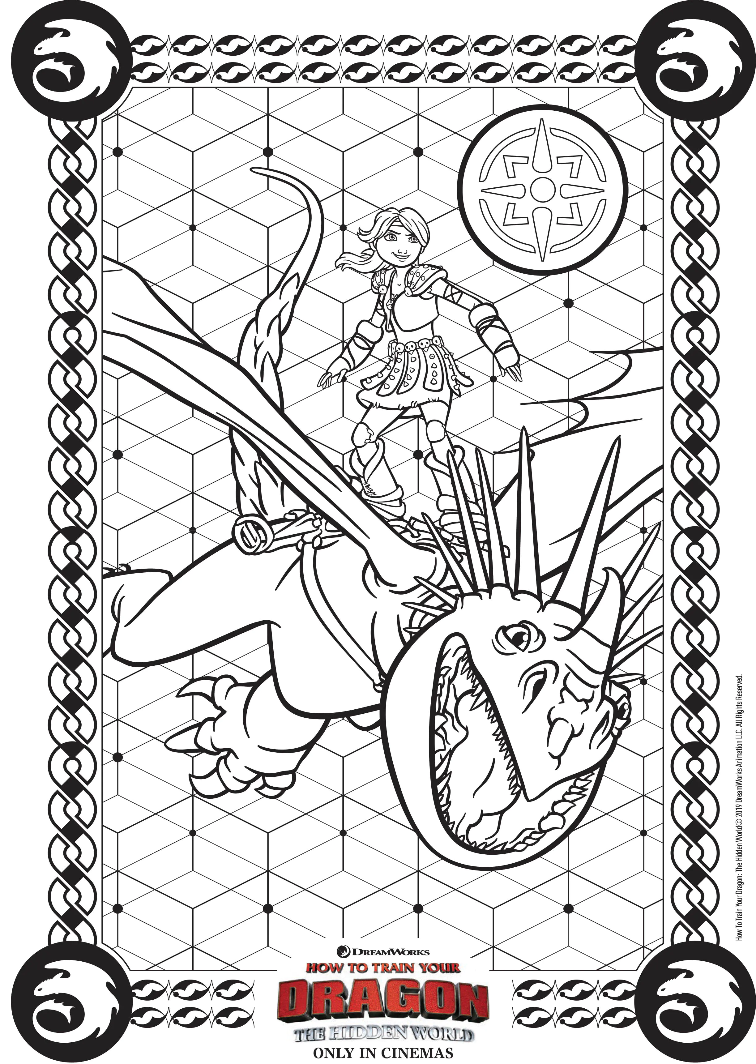 Astrid (Página de Dragones 3 para imprimir para niños)