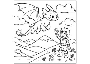 Encuentro encantado (Página de Dragones  para imprimir)