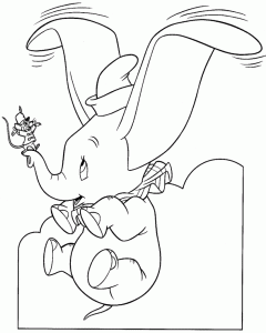 Páginas para colorear de Dumbo gratis para imprimir
