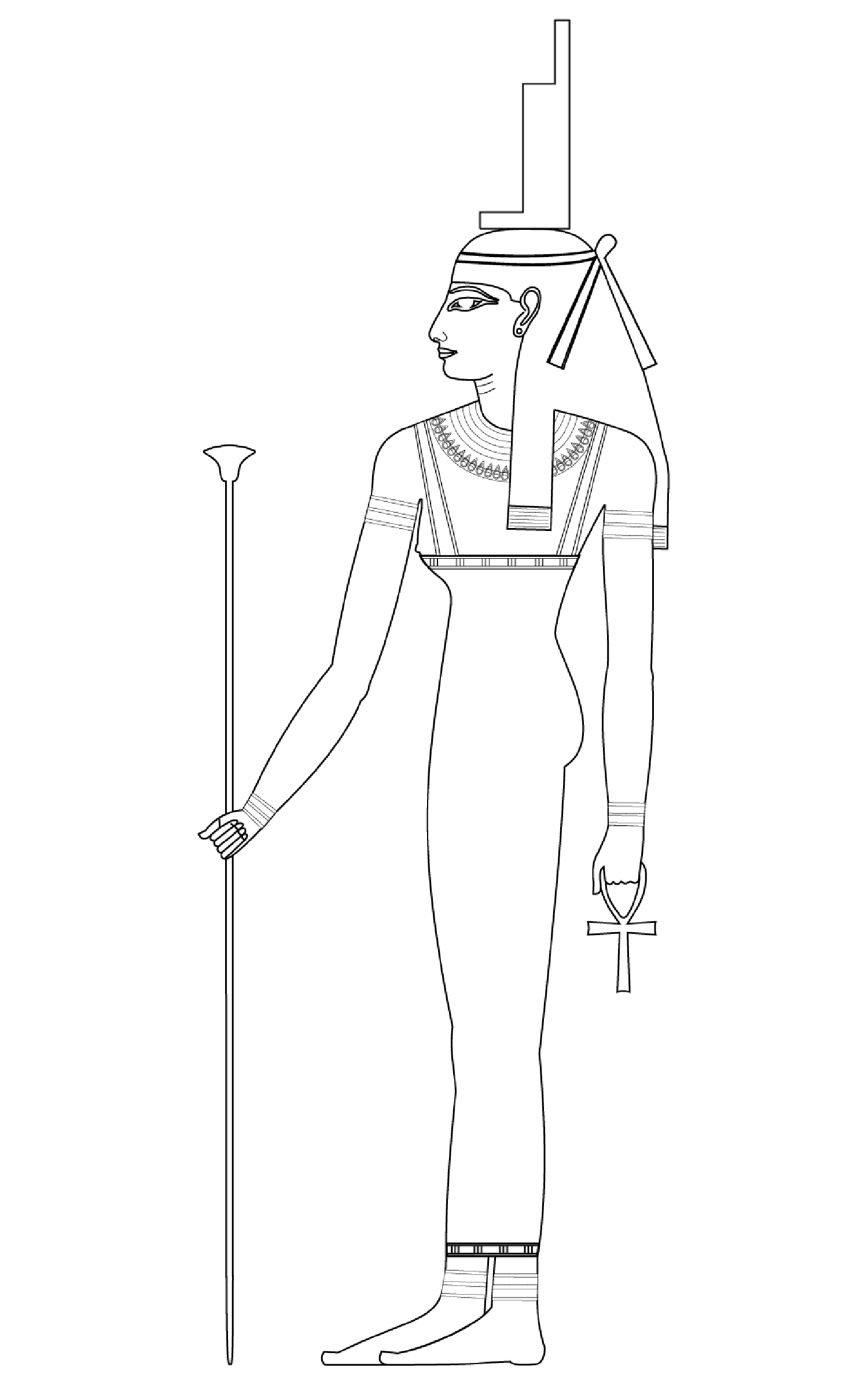 Isis (Página de Egipto para imprimir para niños)
