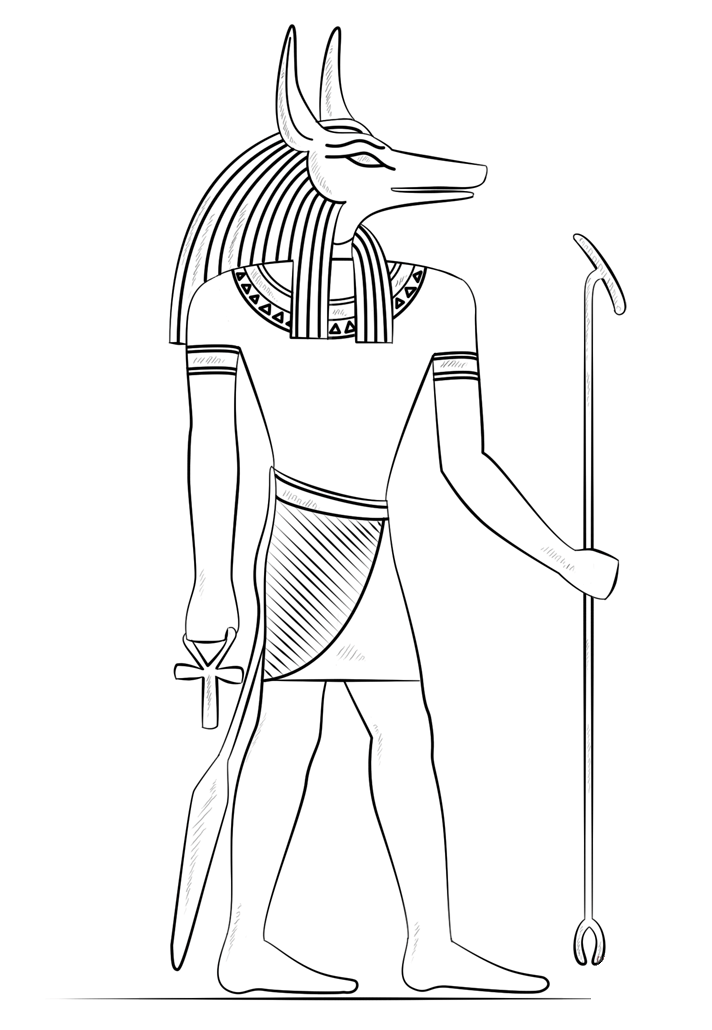 Coloración de Anubis, Dios de la Muerte