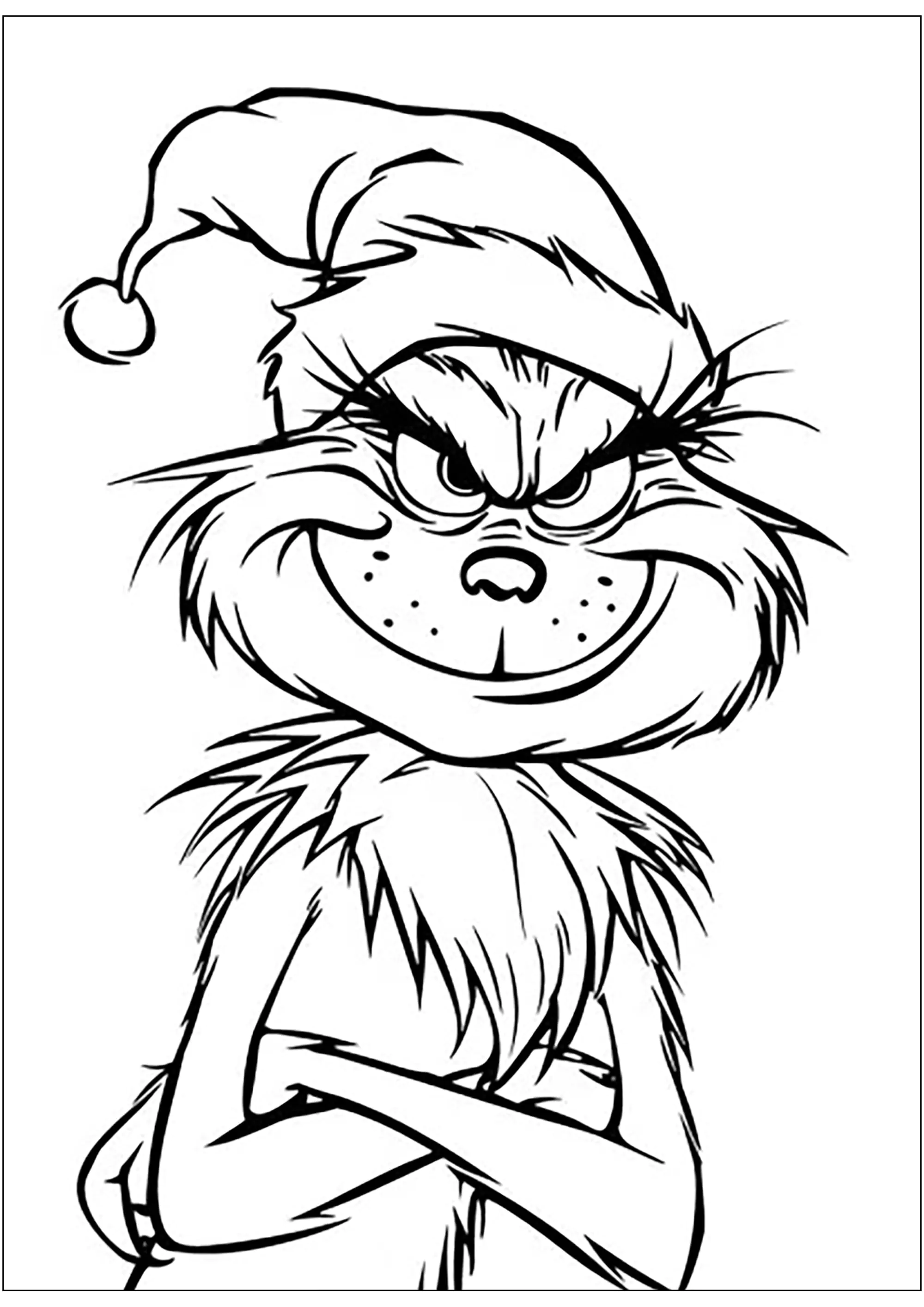 El Grinch no está tramando nada bueno (Página para imprimir para niños)