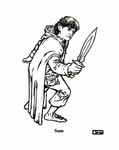 Página de para imprimir para niños : El Señor de los Anillos : Sam