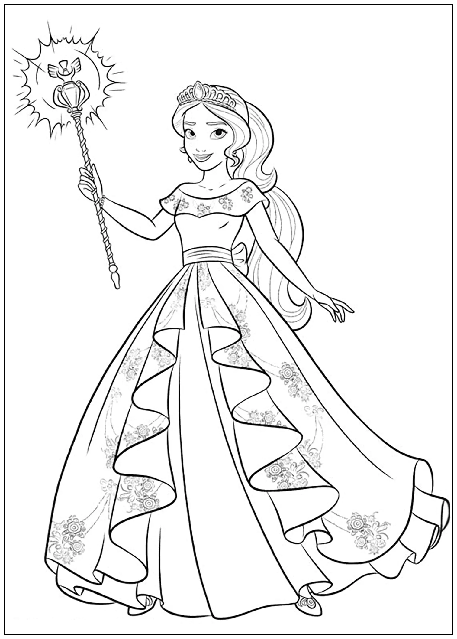 Dibujo gratis de Elena Avalor para descargar y colorear