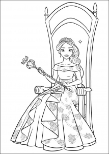 Imagen de Elena Avalor para descargar y colorear