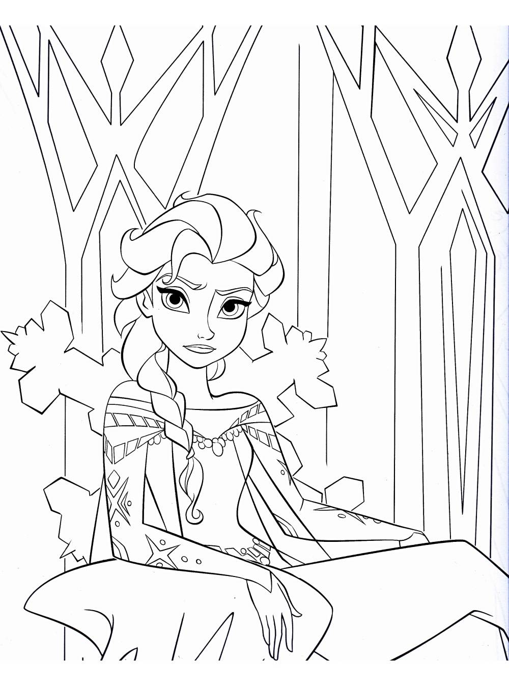 Divertidas páginas para colorear de Elsa de Frozen para imprimir y colorear