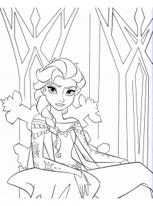 Elsa de Frozen páginas para colorear para descargar gratis