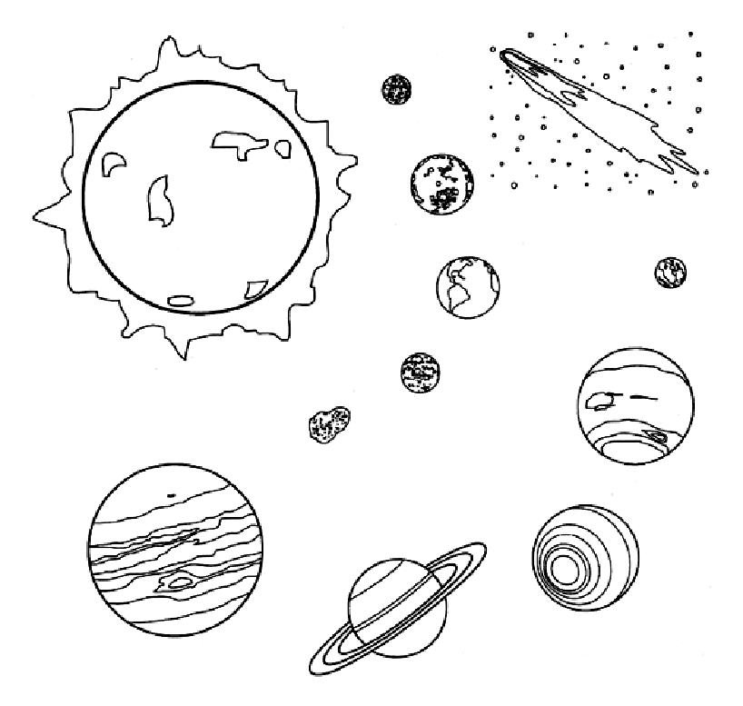 El espacio: dibujos para colorear e imprimir