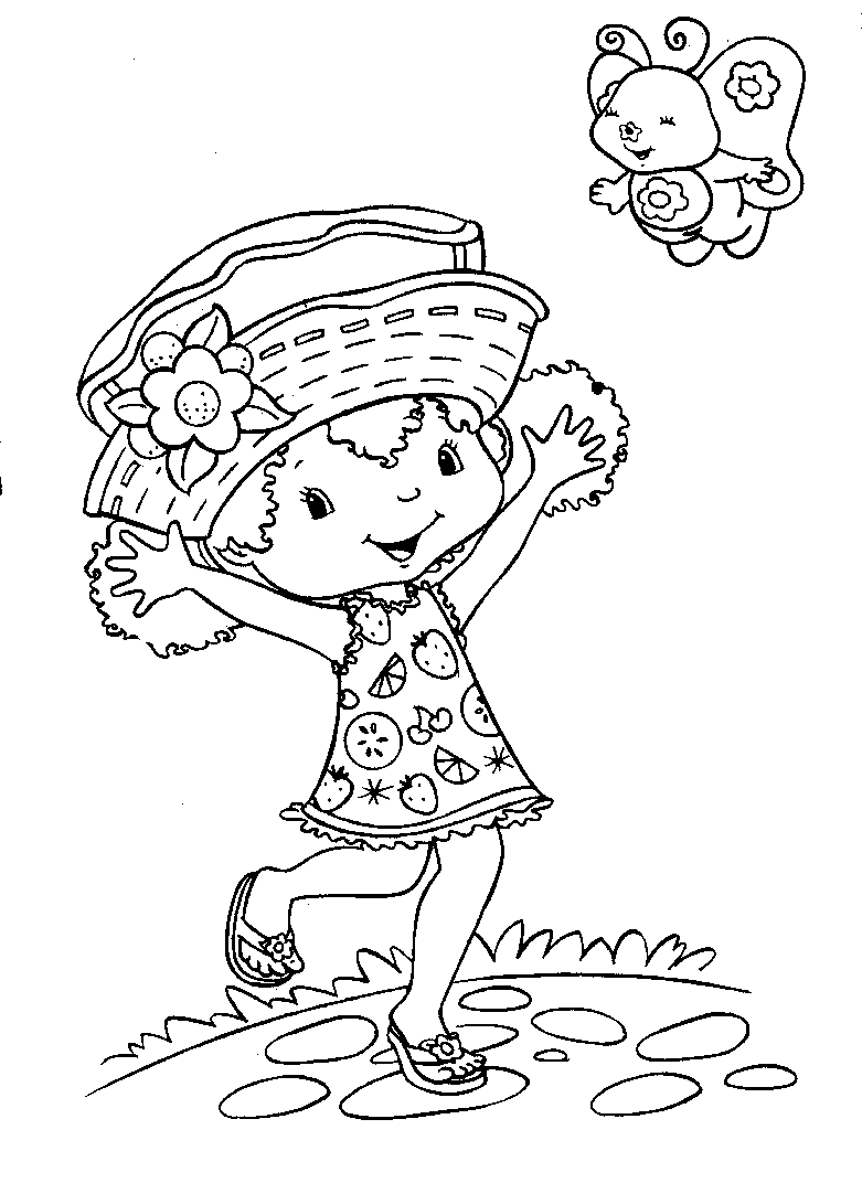 Dibujos para colorear de Fresa Charlotte para imprimir (Tarta de Fresa)