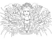 Páginas de Frida Kahlo para imprimir para niños