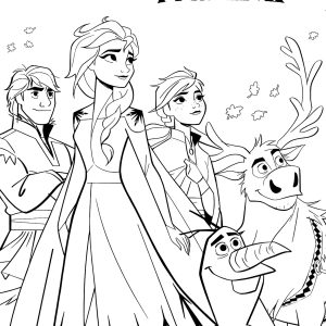 Olaf, Anna, Elsa, Sven y Kristoff