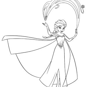 Elsa en toda su sencillez (Página de Frozen 2  para imprimir)