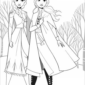 Frozen 2: Elsa y Anna (sin texto) (Página para imprimir)