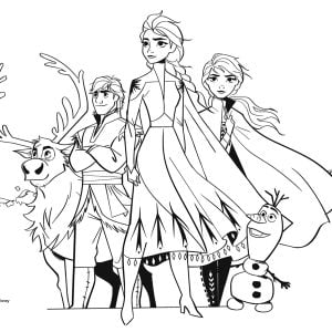 Todos los personajes de Frozen 2 (Página para imprimir)